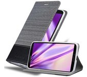 Funda Libro para Lenovo Google NEXUS 6 / 6X en GRIS NEGRO - Cubierta Proteccion con Cierre Magnetico, Tarjetero y Funcion de Suporte - Etui Case Cover Carcasa