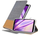 Funda Libro para Lenovo Google NEXUS 6 / 6X en GRIS CLARO MARRoN - Cubierta Proteccion con Cierre Magnetico, Tarjetero y Funcion de Suporte - Etui Case Cover Carcasa