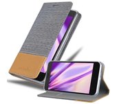 Funda Libro para Lenovo K6 / K6 POWER en GRIS CLARO MARRoN - Cubierta Proteccion con Cierre Magnetico, Tarjetero y Funcion de Suporte - Etui Case Cover Carcasa