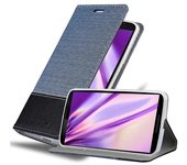 Funda Libro para Lenovo Google NEXUS 6 / 6X en AZUL OSCURO NEGRO - Cubierta Proteccion con Cierre Magnetico, Tarjetero y Funcion de Suporte - Etui Case Cover Carcasa