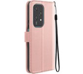 Funda para Honor 200 Lite con muñequera Solapa multifunción Rosa dorado