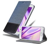 Funda Libro para Samsung Galaxy S6 en AZUL OSCURO NEGRO - Cubierta Proteccion con Cierre Magnetico, Tarjetero y Funcion de Suporte - Etui Case Cover Carcasa