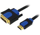 LogiLink CHB3105 adaptador de cable de vídeo 5 m HDMI DVI-D Negro, Azul