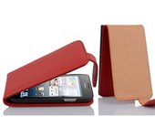 Funda para Huawei ASCEND G525 / G520 in ROJO INFIERNO - Cubierta Proteccion Estilo Flip de Cuero Sintetico Estructuro - Etui Case Cover Carcasa