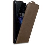 Funda para Sony Xperia XZ2 COMPACT in MARRoN CAFe - Cubierta Proteccion Estilo Flip con Cierre Magnetico - Etui Case Cover Carcasa