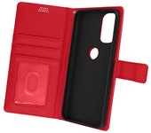 Funda Motorola Moto G31 y G41 Solapa Tarjetero Soporte Vídeo roja