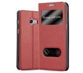 Funda Libro para Samsung Galaxy A3 2017 en ROJO AZRAFaN - Cubierta Proteccion con Cierre Magnetico, Funcion de Suporte y 2 Ventanas- Etui Case Cover Carcasa