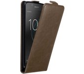 Funda para Sony Xperia L1 in MARRoN CAFe - Cubierta Proteccion Estilo Flip con Cierre Magnetico - Etui Case Cover Carcasa