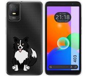 Funda Silicona Transparente TCL 403 Perros 01