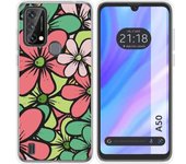 Funda Silicona Transparente Blackview A50 Flores 02
