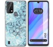 Funda Silicona Transparente Blackview A50 Flores 03
