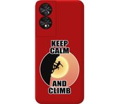 Funda Silicona Líquida Roja TCL 50 SE Mujer Escalada
