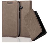 Funda Libro para Motorola MOTO E1 en MARRoN CAFe - Cubierta Proteccion con Cierre Magnetico, Tarjetero y Funcion de Suporte - Etui Case Cover Carcasa