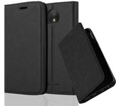 Funda Libro para Motorola MOTO C PLUS en NEGRO ANTRACITA - Cubierta Proteccion con Cierre Magnetico, Tarjetero y Funcion de Suporte - Etui Case Cover Carcasa