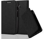 Funda Libro para Motorola MOTO E1 en NEGRO ANTRACITA - Cubierta Proteccion con Cierre Magnetico, Tarjetero y Funcion de Suporte - Etui Case Cover Carcasa