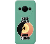Funda Silicona Líquida Verde Xiaomi Redmi A3 Hombre Escalada