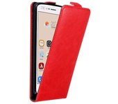 Funda para ZTE BLADE V8 in ROJO MANZANA - Cubierta Proteccion Estilo Flip con Cierre Magnetico - Etui Case Cover Carcasa