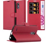 Funda Libro para LG STYLUS 3 en ROJO CARMiN - Cubierta Proteccion con Cierre Magnetico, Tarjetero y Funcion de Suporte - Etui Case Cover Carcasa