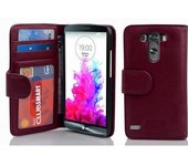 Funda Libro para LG G3 en BURDEOS VIOLETA - Cubierta Proteccion con Cierre Magnetico e 3 Tarjeteros - Etui Case Cover Carcasa