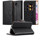 Funda Libro para Samsung Galaxy J7 2017 en NEGRO GRAFITO - Cubierta Proteccion con Cierre Magnetico, Tarjetero y Funcion de Suporte - Etui Case Cover Carcasa