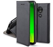 Funda para Motorola Moto G7 Power, Negra - Flip Cover Smart Magnética con Soporte y Cartera para Tar