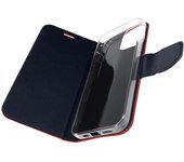 Funda iPhone 14 Pro Tarjetero Soporte Vídeo Bicolor – rojo y negro