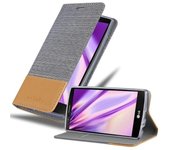 Funda Libro para LG G4 / G4 PLUS en GRIS CLARO MARRoN - Cubierta Proteccion con Cierre Magnetico, Tarjetero y Funcion de Suporte - Etui Case Cover Carcasa