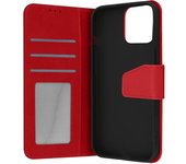 Funda Apple iPhone 13 Pro Max Cuero Premium Tarjetero Función Soporte Vídeo Rojo