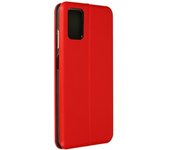 Funda de cartera Samsung Galaxy A03s con acabado satinado Rojo