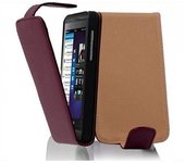 Funda para Blackberry Z10 in BURDEOS VIOLETA - Cubierta Proteccion Estilo Flip de Cuero Sintetico Estructuro - Etui Case Cover Carcasa