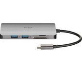 D-Link DUB-M810 base para portátil y replicador de puertos Alámbrico Thunderbolt 3 Plata