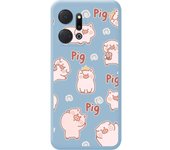 Funda Silicona Azul Honor X7a Cerdos