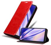 Funda Libro para Motorola ONE MACRO en ROJO MANZANA - Cubierta Proteccion con Cierre Magnetico, Tarjetero y Funcion de Suporte - Etui Case Cover Carcasa