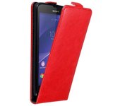 Funda para Sony Xperia T3 in ROJO MANZANA - Cubierta Proteccion Estilo Flip con Cierre Magnetico - Etui Case Cover Carcasa