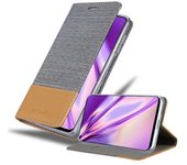 Funda Libro para Honor 20 en GRIS CLARO MARRoN - Cubierta Proteccion con Cierre Magnetico, Tarjetero y Funcion de Suporte - Etui Case Cover Carcasa