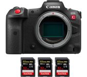 EOS R5 C Cuerpo + 3 SanDisk 32GB Extreme PRO UHS-II SDXC 300 MB/s + PDF MCZ DIRECT 20 TÉCNICAS PARA