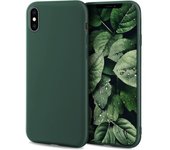 Minimalist Series Funda Silicona para iPhone X y iPhone XS, Verde Oscuro con Acabado Mate, Cover Car