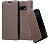 Funda Libro para Samsung Galaxy S10e en MARRoN CAFe - Cubierta Proteccion con Cierre Magnetico, Tarjetero y Funcion de Suporte - Etui Case Cover Carcasa