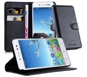 Funda Libro para LENOVO S90 en NEGRO FANTASMA - Cubierta Proteccion con Cierre Magnetico, Tarjetero y Funcion de Suporte - Etui Case Cover Carcasa