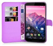 Funda Libro para Lenovo Google NEXUS 6 / 6X en VIOLETA DE MANGANESO - Cubierta Proteccion con Cierre Magnetico, Tarjetero y Funcion de Suporte - Etui Case Cover Carcasa
