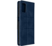 Funda Tarjetero Galaxy A03s Polipiel suave Soporte de vídeo Azul