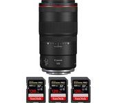 RF 100mm f/2.8L Macro IS USM + 3 SanDisk 128GB Extreme PRO UHS-II SDXC 300 MB/s + PDF MCZ DIRECT 20