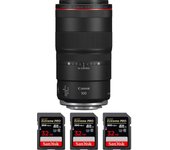 RF 100mm f/2.8L Macro IS USM + 3 SanDisk 32GB Extreme PRO UHS-II SDXC 300 MB/s + PDF MCZ DIRECT 20 T