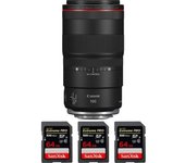 RF 100mm f/2.8L Macro IS USM + 3 SanDisk 64GB Extreme PRO UHS-II SDXC 300 MB/s + PDF MCZ DIRECT 20 T
