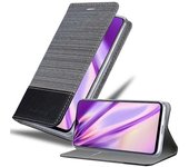 Funda Libro para Vivo Y95 en GRIS NEGRO - Cubierta Proteccion con Cierre Magnetico, Tarjetero y Funcion de Suporte - Etui Case Cover Carcasa