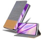 Funda Libro para Vivo Y91C en GRIS CLARO MARRoN - Cubierta Proteccion con Cierre Magnetico, Tarjetero y Funcion de Suporte - Etui Case Cover Carcasa