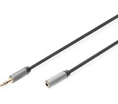 Digitus Cable de prolongación de audio, conector macho de 3,5 mm a conector hembra de 3,5 mm