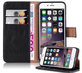 Funda Libro para Apple iPhone 6 PLUS / iPhone 6S PLUS en NEGRO GRAFITO - Cubierta Proteccion con Cierre Magnetico, Tarjetero y Funcion de Suporte - Etui Case Cover Carcasa