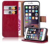 Funda Libro para Apple iPhone 6 PLUS / iPhone 6S PLUS en ROJO BURDEOS - Cubierta Proteccion con Cierre Magnetico, Tarjetero y Funcion de Suporte - Etui Case Cover Carcasa
