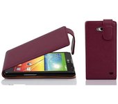 Funda para LG L90 in BURDEOS VIOLETA - Cubierta Proteccion Estilo Flip de Cuero Sintetico Estructuro - Etui Case Cover Carcasa
